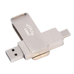 Clé USB personnalisée OTG Type-C 2.0, nouvelle clé USB en métal, 64 Go, style 32 Go, mémoire intégrée 128 Go, boîte, clé USB - Product Image 4