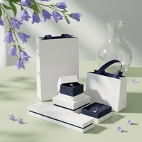 Boîtes d'emballage pour bijoux en papier spécial avec couvercle et base collés, pour bracelets et colliers longs, vente en gros