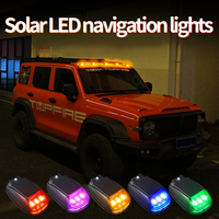 Luces Auxiliares LED Multicolor para Automóvil, Alimentadas por Energía Solar, Luces Estroboscópicas de Advertencia para Motocicleta
