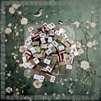 Ensemble de Mahjong américain en acrylique 7 couches de 20 pouces, 160 pièces, blanc, poli à la main, logo personnalisé, pliable avec règle de mesure des tuiles, Halloween