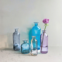 Vases de bourgeon de décoration pour la maison Vases de bourgeon de verre colorés rustiques décoratifs de mariage Petits mini centres de table de fleurs Vases en cristal