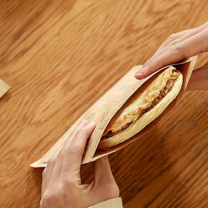 Sacs d'emballage en papier kraft personnalisés pour restaurants, résistants à l'huile, de qualité alimentaire, pour pain et sandwichs, avec design <span class=keywords><strong>anti</strong></span>-adhésif, vente en gros - Product Image 4