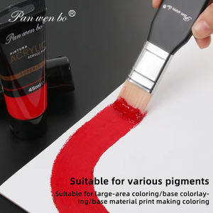 Pinceau de dessin <span class=keywords><strong>à</strong></span> l'huile acrylique avec logo personnalisé Pinceau de <span class=keywords><strong>peinture</strong></span> professionnel en nylon avec manche en bois Jeu de pinceaux de <span class=keywords><strong>peinture</strong></span> noirs larges et plats pour le bricolage - Product Image 6