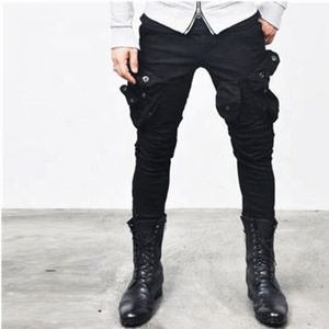 Jeans da Uomo <span class=keywords><strong>Slim</strong></span> Skinny Cerati <span class=keywords><strong>Cargo</strong></span> Stile Biker <span class=keywords><strong>Pantaloni</strong></span> in Denim da Motociclista - Product Image 1