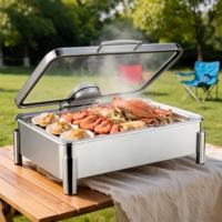 Ensemble de chauffe-plats professionnels 9L à alcool, en acier inoxydable 304 robuste, pour buffet commercial, chauffe-plat de luxe en gros