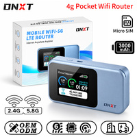 Router WiFi Portabel DNXT 4G WiFi6 Mifi Pocket WiFi 2.4G & 5.8G Mifi Router 4G dengan Mode Sim AP Perangkat WiFi Saku 4G untuk Perjalanan