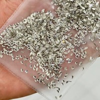 100 pièces/sac Mini Strass pour Ongles en Zircon Argenté à Dos Plat, Formes Multiples (Étoile, Cœur, Ondulé, Rectangle), Décoration pour Manucure en Salon