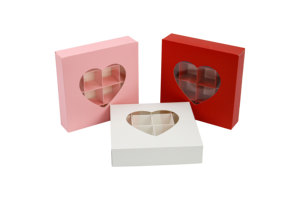 Boîtes en papier pour chocolats et bonbons à thème cœur pour la Saint-<span class=keywords><strong>Valentin</strong></span> avec inserts, diviseurs pour cadeaux <span class=keywords><strong>de</strong></span> fête, boîte à friandises à 16 compartiments avec fenêtre - Product Image 4