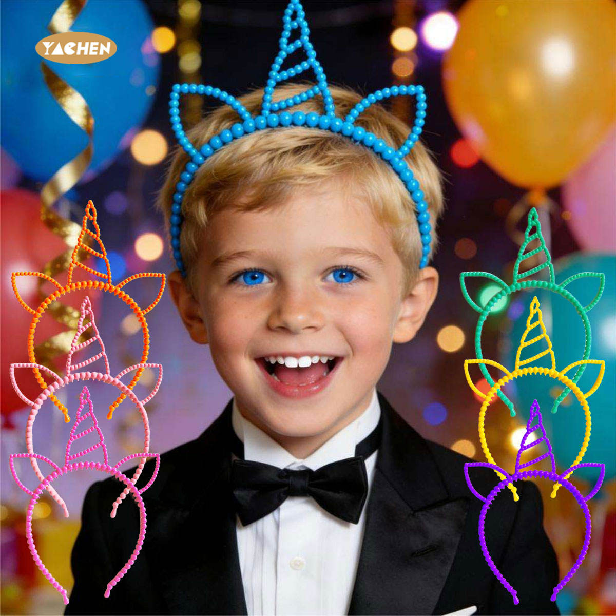 YACHEN Girls Plastic Unicorn Party Hair Accessories Unicorn Birthday Headbands Decoration for Birthday Cosplay Party Supplies