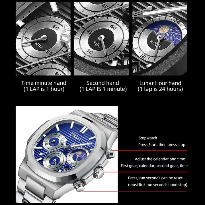 CHENXI 922 Chrono Men Watch – Luxury Black Steel Quartz Timepiece