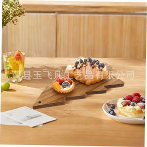 Christmas Tree Acacia <b>Wood</b> Cutting Board 38cm Multifunctional Chopping <b>Block</b> For Kitchen Use - Product Image 2