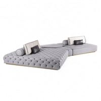 Italienisches Modernes Luxus-Villa-Sofa Schwarzes Maßgefertigtes Wohnzimmer-Möbelstück Designer-Sofagarnitur Ledersofa zum Verkauf