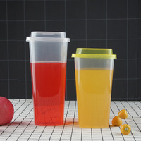 Gobelet jetable en plastique, boîte transparente à usage unique pour le thé au lait au lait Boba dur unités