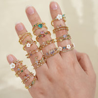 Bagues mode haute qualité gros, ouverture ajustable, zircon incrusté, plaqué or 18K, femmes – bagues fines