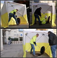 6,5x6,5ft Robustes Industrie-Schnellaufbau-Zelt aus Fiberglas, Flammhemmendes Sofort-Vordach für Bau und Wirtschaft