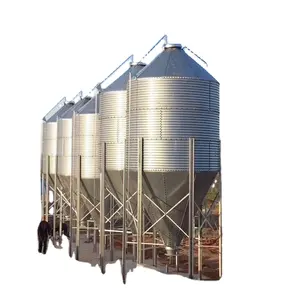 Bestselling hot dip galvanized large capacity chicken feed silo poultry farm