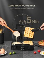 Appareil à gaufres 3 en 1, appareil à sandwich, presse à panini 1200W avec plaques amovibles et 5 vitesses