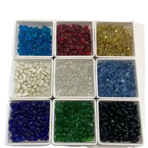 Bulk Landscape Glass Round Beads Mix Color Pebble Stone Decorative Garden Pebbles Polished Stones