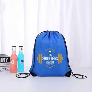 Custom Cheap Waterproof Fashion Unisex Polyester Drawstring Backpack Gym Sports - Product Image 2