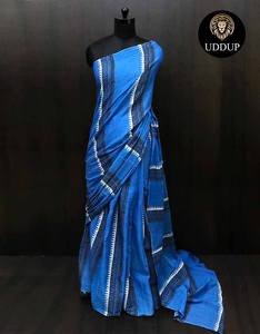 High on Demand Blue Borderless Mul Cotton Silk Saree para niñas Ropa informal y de fiesta disponible en Export - Product Image 3