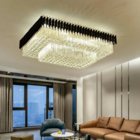 Lustre de plafond en tiges de cristal, design de luxe, personnalisé, avec structure métallique circulaire superposée, pour hall d'entrée, salon et mariage, design d'intérieur d'artiste