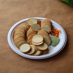 Compostable White Bagasse 6inch Deep Round Plate Heavy Duty <b>Disposable</b> Serving Plate for Restaurants Parties and Catering Use - Product Image 1