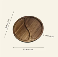 Plateau de service rond en bois de hêtre, design oriental, multifonctionnel, facile à nettoyer, plateau à collation