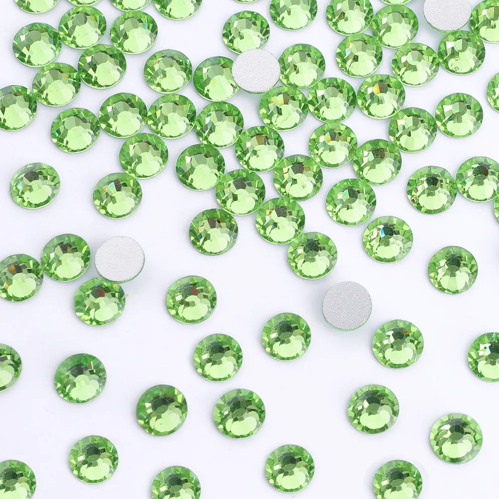Diamantes de imitación de cristal luminosos transparentes al por mayor sin Hotfix Bulk Ab Crystal Cut Rhinestone Flatback Silver 1 bolsa de forma redonda