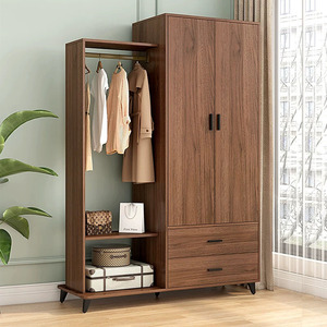 Modern Foldable Bedroom Melamine Wood <strong>Panel</strong> MDF Furniture Closet Cabinet Hinged <strong>Door</strong> <strong>Wardrobe</strong> for Hospital School Use - Product Image 4