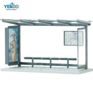 Ngoài trời thời tiết kháng cấu trúc hình chữ nhật quảng cáo trang trí khung Nhôm Xe buýt dừng nơi trú ẩn với LED lightbox - Product Image 2