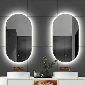 Nuevo Espejo Inteligente <span class=keywords><strong>LED</strong></span> Ovalado Moderno Personalizado Antivaho, Espejo <span class=keywords><strong>de</strong></span> <span class=keywords><strong>Baño</strong></span> sin Marco <span class=keywords><strong>para</strong></span> Tocador - Product Image 5