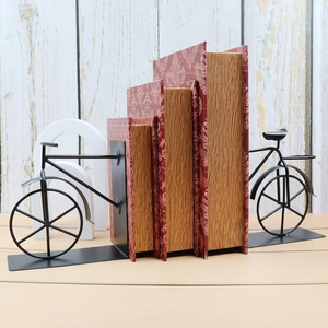 Lot de 2 serre-livres décoratifs en métal, design vélo vintage antique, pour la décoration des étagères de la maison et du bureau - Product Image 4
