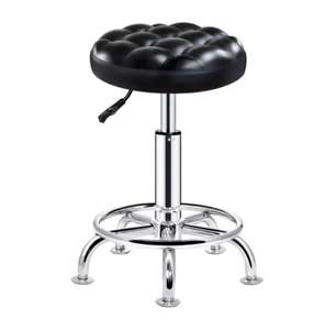 Tabouret de bar de beauté en cuir synthétique Chaise de manucure et de barbier durable avec ascenseur rotatif et roues Vente en gros en usine - Product Image 2