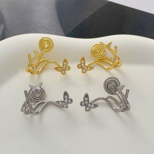 Mode indolore oreille clip pas de piercing femme petit papillon C forme femmes boucles d'oreilles moustique bobine oreille manchette bijoux en gros - Product Image 2