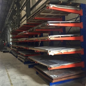 Almacén de servicio pesado lado tubo de acero estanterías cantiléver para barras de refuerzo de almacenamiento - Product Image 1