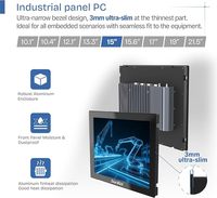 PC industriel à écran tactile intégré sans ventilateur de 15 pouces à cadre étroit J6412 8 Go de RAM DDR4 1 To de SSD IP65 Windows 11 Pro CN