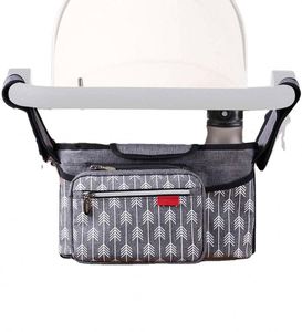 Sac organisateur pour poussette BSCI avec porte-gobelets, accessoire universel Lekebaby compatible avec toutes les poussettes - Product Image 2