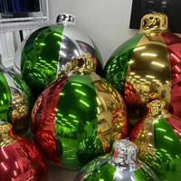 Cloches et boules miroir de Noël pour événements commerciaux et décoration de centres commerciaux, en vert, rouge, argent, or, décorations de Noël gonflables publicitaires