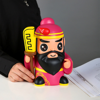 Sculpture en résine de Guan Yu, dieu de la porte chinois traditionnel, style dessin animé mignon, pour étagère de salon
