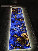 Dalle de quartzite translucide de luxe Conception de pierre Dalle de marbre granit Fond de télévision Panneau mural en marbre Pierre de luxe Éclairage Led