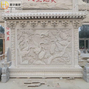 Escultura Jiahua de estilo chino, relieve de piedra para decoración de interiores con diseño de montaña y Gran Muralla China. - Product Image 4