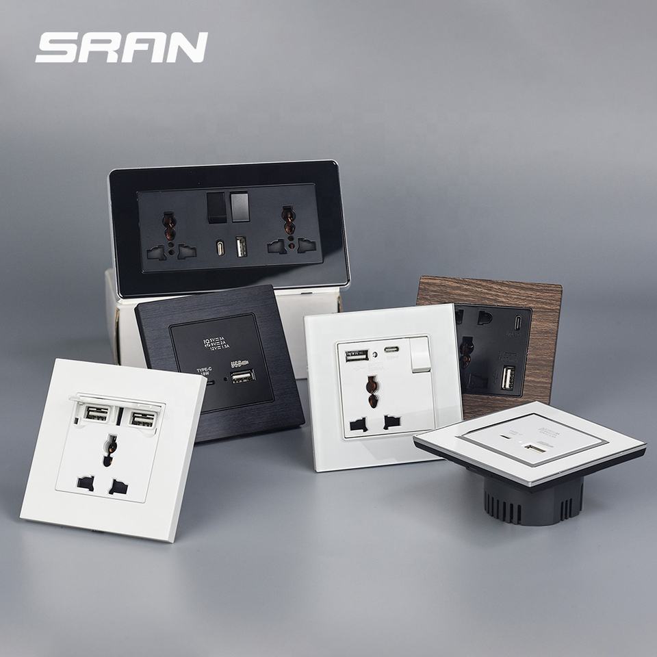 Universal USB+type-C Switch Sockets and Switches Electrical PC White ...