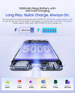 2023 New Arrival Blackview cá mập 8 điện thoại thông minh 8GB + 128GB Android 13 NFC điện thoại di động 2.4K hiển thị 64mp 4G LTE điện thoại di động - Product Image 3