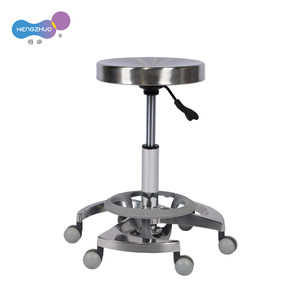 Chaise de coiffure hydraulique en acier inoxydable, salon de coiffure, avec roulettes, chaise de barbier mobile pour salon de coiffure - Product Image 2