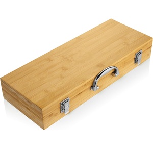 Juego de utensilios para <span class=keywords><strong>barbacoa</strong></span> de acero inoxidable de alta calidad, herramientas de bambú para <span class=keywords><strong>barbacoa</strong></span> con caja de madera, <span class=keywords><strong>barbacoa</strong></span>, 5 piezas - Product Image 6