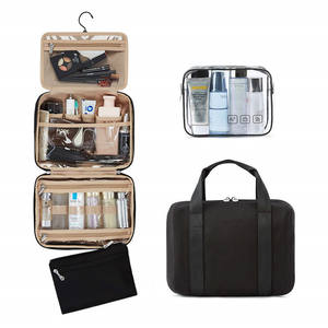 Neceser de viaje con 4 secciones, organizador resistente al agua, grande, de nailon, para maquillaje, para baño y ducha - Product Image 5