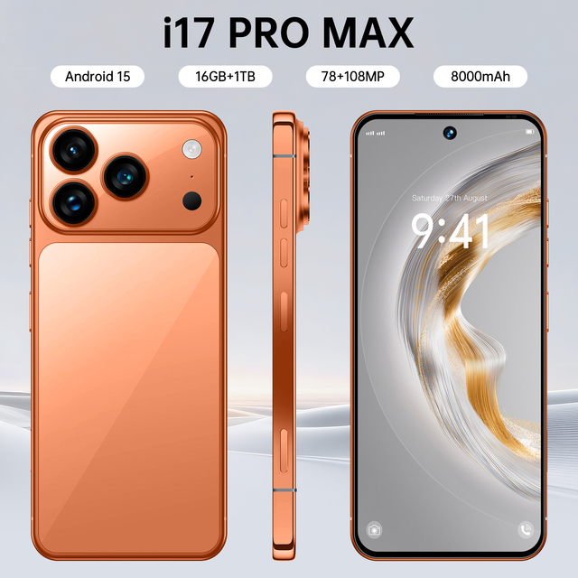 I17 Pro Max 5G Deca Core Smartphone with 16GB RAM 1TB Storage 108MP Camera HD Display Dual SIM