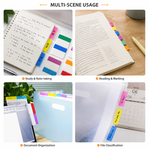 Marque-pages fluorescents en PET, autocollants, index adhésifs, onglets autocollants codés par couleur, marque-pages amovibles et imperméables pour livres et documents - Product Image 3