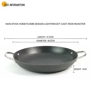 Healthy Eco Friendly Nonstick Cooking Honeycomb Cast Iron Cookware Pan Wok