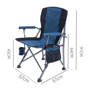 Silla Plegable Metálica Extra Grande, Portátil, Compacta, para Playa, Camping, Pesca, con Reposabrazos y Portavasos, Cómoda, Soporta 300 Libras - Product Image 5